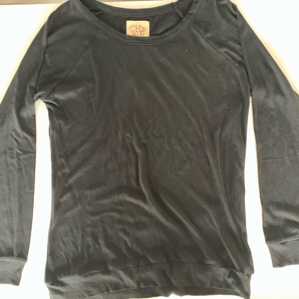 Chaser Gauzy Cotton Basic Long Sleeve Top